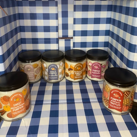 NWT BATH AND BODY WORKS 6 piece fall 🍁🍁candle gift set - Picture 2 of 4